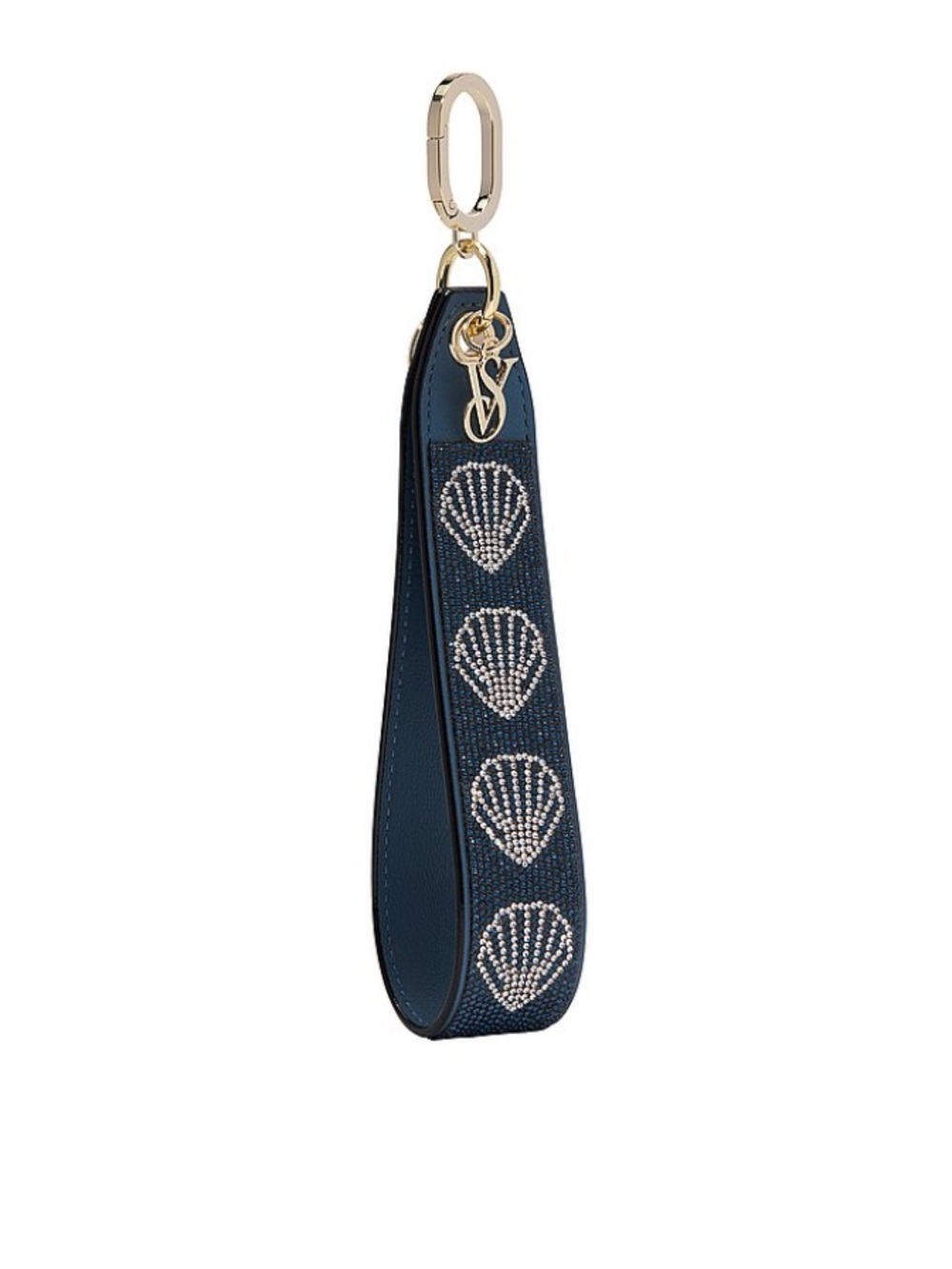Moonlight Blue Shell Wristlet Strap Keychain